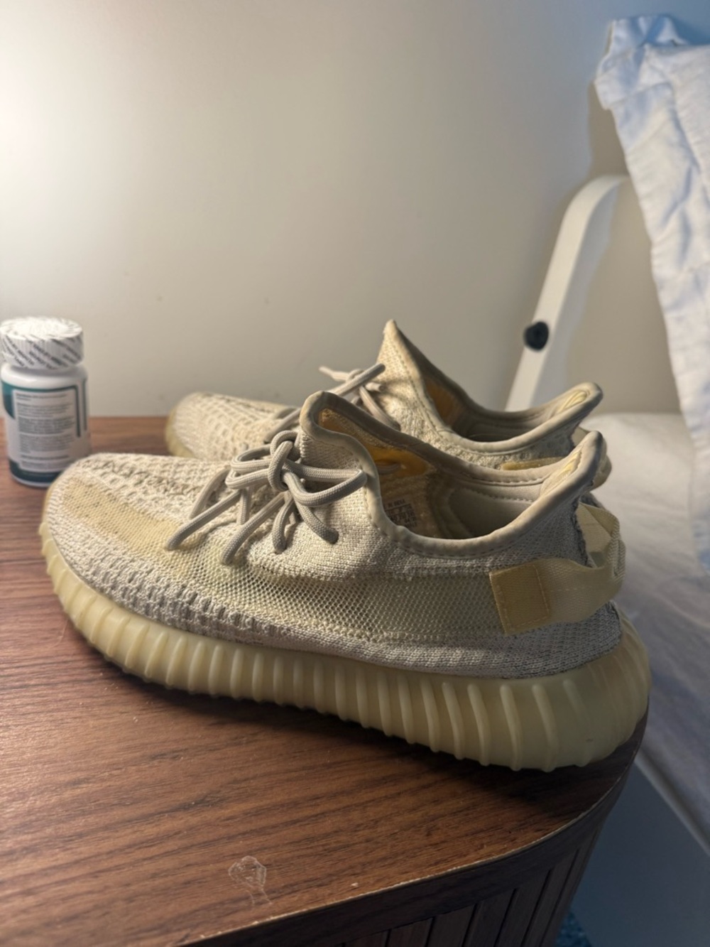 YEEZYS boost 350 Cream/Light Yellow Knit Sneaker